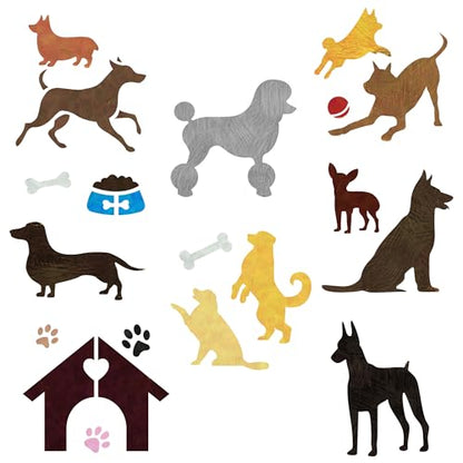 NAKLEO Painting Stencils for Kids, 8 Pcs Set 6x6” Dogs, Children Creative Drawing Templates Plastic and Reusable, DIY Decoration Arts and Crafts, Paper Wall Wood Fabric | Creative Drawing Stencils, Plastic Reusable Painting Stencil DIY Crafts, Paper Wall