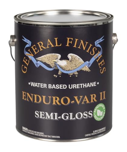 General Finishes Enduro-VAR II Water Based Urethane Topcoat, 1 Gallon, Semi-Gloss - color: Semi-Gloss, size: 1 Gallon