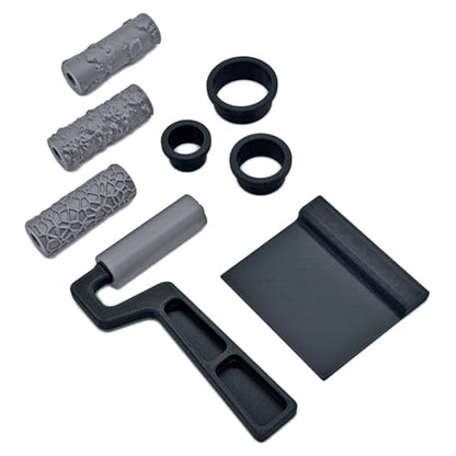 EnderToys Mini Texture Roller (Starter Set) - Textured Rolling Pin and Accessories for Modeling Putty and Clay