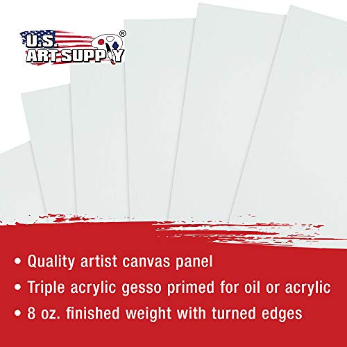U.S. Art Supply 16 X 20 Inch Art Canvas Board Panels 12 Pack - 8 Ounce Heavyweight Cotton Acid Free Canvases for Painting Acrylics and Watercolor (1 Case of 12 Single Canvas Painting Panels) - size: 16" x 20"