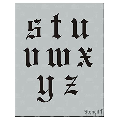 Stencil1 Old English Font Stencil 3" Alphabet Letters Painting Craft - size: 3" Letters