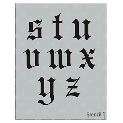Stencil1 Old English Font Stencil 3" Alphabet Letters Painting Craft - size: 3" Letters