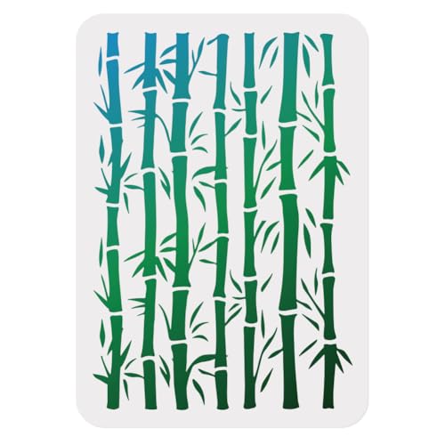 Single Bamboo Branch DIY Painting Stencils for Wall Home Decor | 11.69" x 8.27", Thin Bamboo Twig Stencil Set, Reusable Paint Templates for Wood Burning Canvas Journal Craft - style: Bamboo