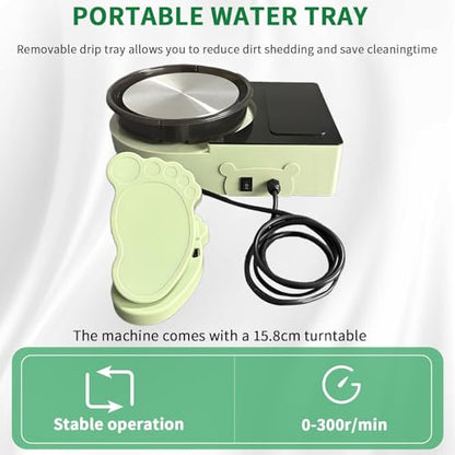 Pottery Wheel Machine with Foot Pedal, 6" Turntable Two-Way Rotation Clay Wheel，Electric Ceramic Forming Machine with Detachable Basin,DIY Clay Potter's Wheel Kit for Kids and Beginners Adults at Home
