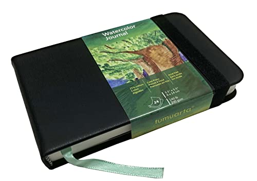 tumuarta Cotton Watercolor Paper Journal Mixed Media Pad On The Go - color: Black
