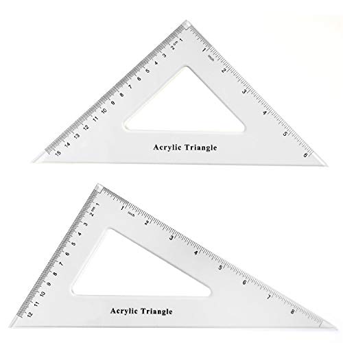 Coopay Large Triangle Ruler Set Square, 30/60 and 45/90 Degrees, Triangle Hollow - size: Triangle Hollow