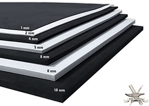 The Foamory Black EVA Foam Sheet - 5mm Thick 14x39 inch Cosplay Craft Foam | Premium High-density 85kg/m³ Shape Retention Foam. Easy Heat Shape and Sand DIY Armor, Comic-con, Anime and Halloween Costume - color: Black, size: 1-Pack: 5mm Thickness