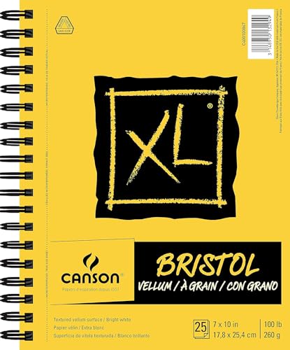 Canson XL Series Vellum Bristol, Yellow/Black, 7x10 - size: 7x10, style: Bristol, Vellum