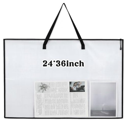 Shinylin 24 x 36 Inches Large Art Portfolio Bag, Portfolio Folder for Artwork with Zipper and Handle, Poster Storage Bag Mesh Folder Organizer for Poster, Scrapbook, Keepsake and Bulletin Board