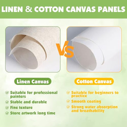 ESRICH Linen Canvas for Painting 8x10, 5 Pack Professional Linen Canvas Panels 8x10 Primed Acid Free Blank Canvas Boards for Painting for Artists, Painters - size: Linen 8x10in 5Pack