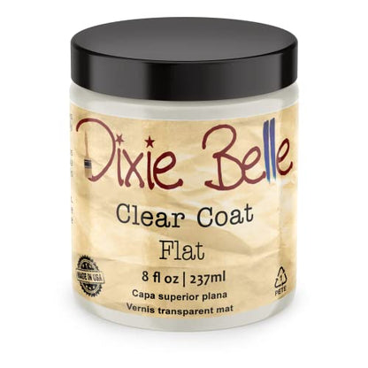 Dixie Belle Paint Company - Clear Coat Flat (8oz) - Polyacrylic Topcoat | Soft Matte Finish Polyacrylic Topcoat - Chalk-Friendly Furniture Paint Finish - color: Flat, size: 8 Fl Oz (Pack of 1)
