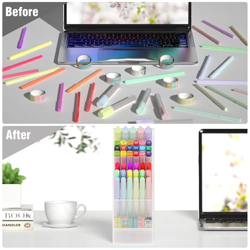 Asten Pen Holder, Pencil Holder for Desk, Pen Organizer (Clear, 3 Pack) - color: Clear-3 Pack
