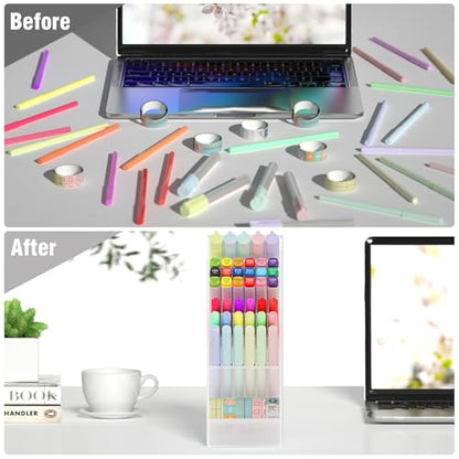 Asten Pen Holder, Pencil Holder for Desk, Pen Organizer (Clear, 3 Pack) - color: Clear-3 Pack