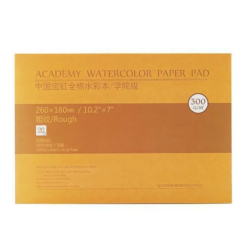 MEEDEN 10"X7" Cotton Watercolor Paper Block: Rough Grain, 140lb/300gsm - color: Rough Grain, size: 10×7"