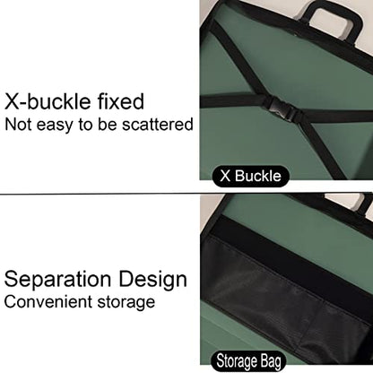Acocony 11x17 Art Portfolio PP Material Green Pack of 1 | 11x17 Art Portfolio Case with Zipper Closure Oxford Cloth Edge Waterproof - color: Green