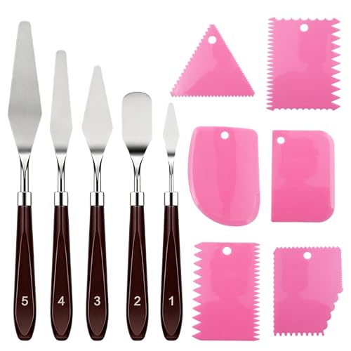 11 Pcs Painting Palette Knife Set - color: Pink