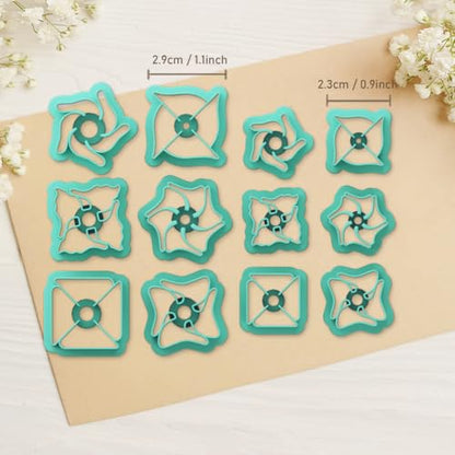 ORIGACH Pinwheel Polymer Clay Cutters Set | Bread Polymer Clay Cutter for Earring Making Bakery Bread Clay Cutters for Jewelry Making - style: Pinwheel