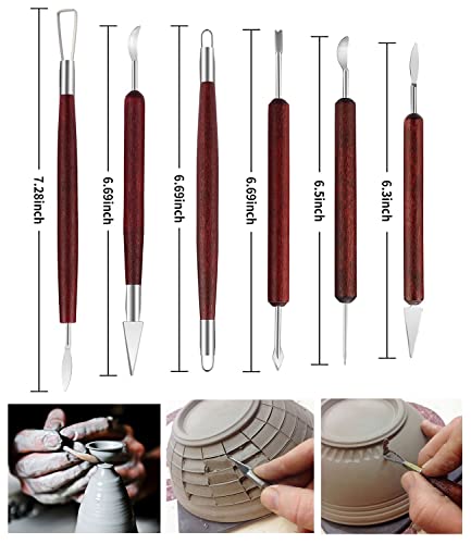 Artzuvs Clay Sculpting Tools 28pcs Polymer Pottery Modeling Tools Set for Ceramic Club Crafts,Carving,Sculpture,Shaping, Hobbyists,Artists,Expert