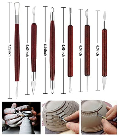 Artzuvs Clay Sculpting Tools 28pcs Polymer Pottery Modeling Tools Set for Ceramic Club Crafts,Carving,Sculpture,Shaping, Hobbyists,Artists,Expert