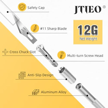 JTIEO Exacto Hobby Craft Knife 74 Pack with 4 Upgrade Sharp Knives and 70 Spare Blades for Art, Scrapbooking, Stencil - color: Silver