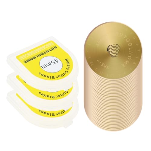 Titanium Coated 45mm Rotary Cutter Blades 50 Pack Rotary Blades for Fabric - color: Gloden