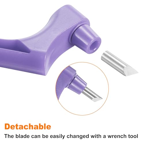 HARFINGTON Craft Cutting Tools 15/30/45 Degree Blades 360 Degree Rotating Blade Stainless Steel Cutter Pen Knife with Mat for DIY Crafts Stencils Scrapbooks, Purple - color: Purple