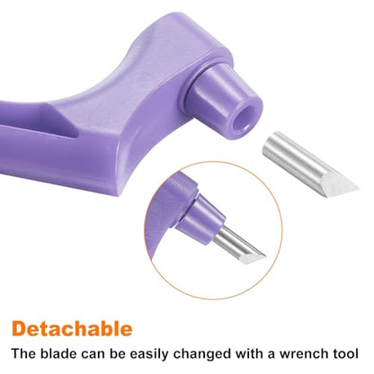 HARFINGTON Craft Cutting Tools 15/30/45 Degree Blades 360 Degree Rotating Blade Stainless Steel Cutter Pen Knife with Mat for DIY Crafts Stencils Scrapbooks, Purple - color: Purple