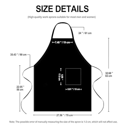 Chef Apron with Pocket for Men Women Server Butcher Work, 5 Pack - color: Black