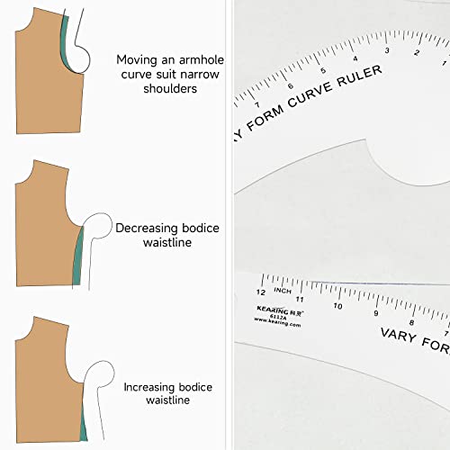 KEARING Imperial Fashion Designer's Ruler Kit for Pattern Making Sewing - style: Pattern Kit