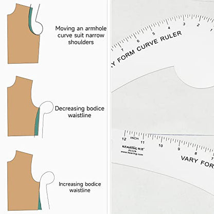 KEARING Imperial Fashion Designer's Ruler Kit for Pattern Making Sewing - style: Pattern Kit