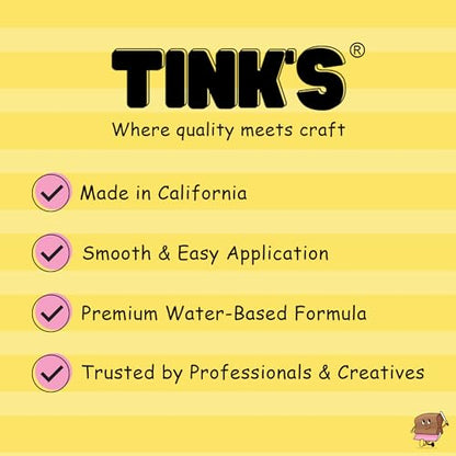 Tinks Screen Printing Ink -White - 8 oz. | Water-Based Fabric Ink - Screen Printing, Stenciling, Tote Bags & Fabric Stamping - Non-Toxic, No Harsh Fumes - 8 oz. - color: White