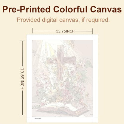 Gemozaic Cross Paint by Numbers Kit for Adults, Floral Book, 16 x 20 Inch - color: MT23239