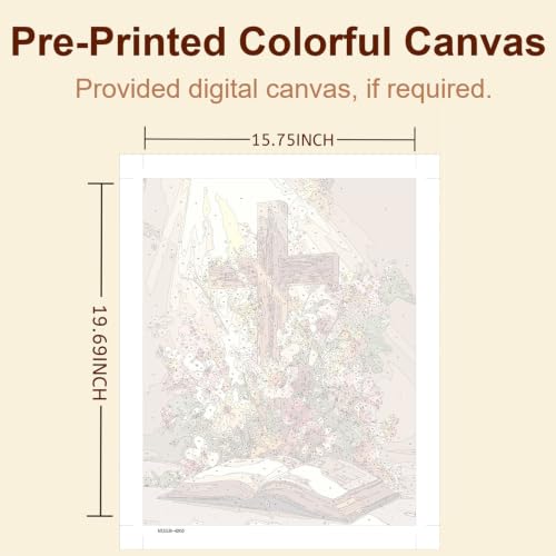 Gemozaic Cross Paint by Numbers Kit for Adults, Floral Book, 16 x 20 Inch - color: MT23239
