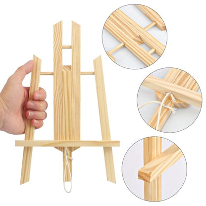 Yiksonyo 6 Pack 12 Inch Wooden Easel, Tabletop Wood Easels Stand, Wooden Easel for Painting, Art, and Crafts - size: 6 Pack 12 Inch
