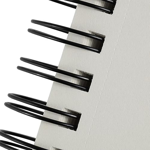 Creative Mark Double Wire Spiral Bound Field Sketch Book [160 Pages - 7 x 10], Black Embossed Leatherette Journal, Light Cream Acid-Free Paper, Perfect for Dry Media and Drawing - size: 7 x 10" - Single