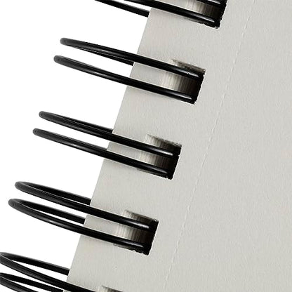 Creative Mark Double Wire Spiral Bound Field Sketch Book [Pack of 16-8.5" x 11"], Black Embossed Leatherette Journal, Light Cream Acid-Free Paper, Perfect for Dry Media and Drawing - size: 8.5" x 11" - 16 Pack