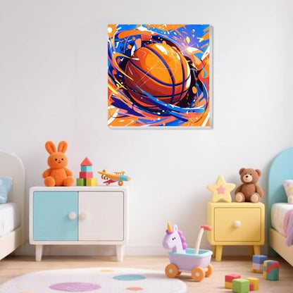 XTCIXAL Paint by Numbers Kit for Kids, Basketball, 8X8 inch - color: 02-Basketball