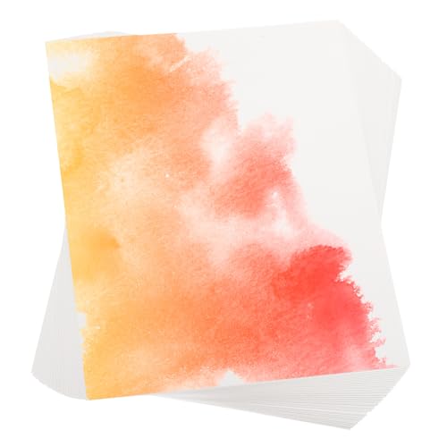 PATIKIL 50 Pcs Pure Cotton Watercolor Paper 140lb/300 GSM Water Coloring Paint Paper for Art Painting Watercolor Drawing Artist, 8.5x11 Inch - size: 5x11 Inch