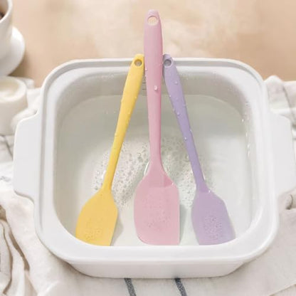 6 Pack Silicone Spatulas 10.9 in Large & 8.2 in Small, Nonstick Heat Resistant Mixing Tools for Baking Cookware - color: 6 Pcs large&small