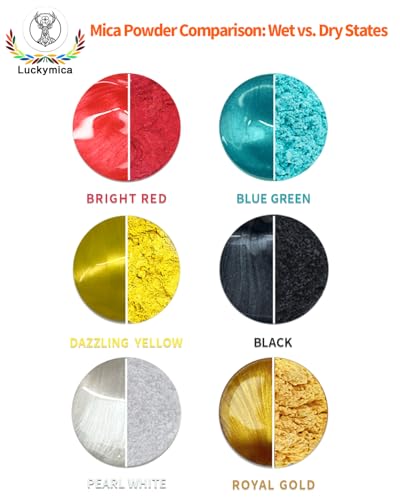 Mica Powder, 6 Colors Pearlescent Pigment Powder for Epoxy Resin, 60g Pearl Pigment Set for Soap Making, Bath Bomb, Candle Making, Art Crafts, Lip Gloss, Nail Polish, Dye - Primary Palette - color: 6 Colors-Primary Palette