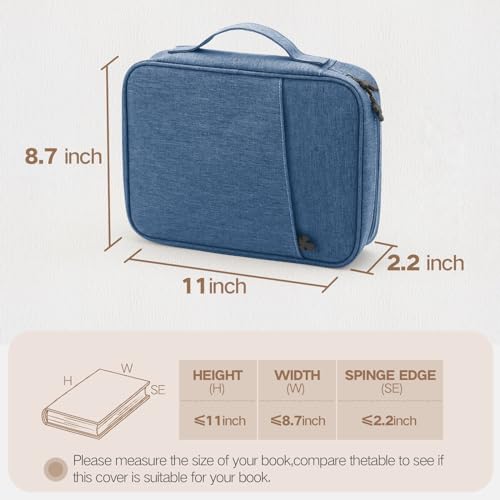 Bible Cover Bag With For Women Men Scripture Study Carrying Book Cover - color: Dark blue