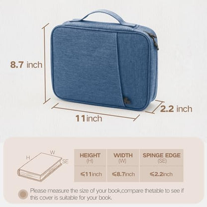 Bible Cover Bag With For Women Men Scripture Study Carrying Book Cover - color: Dark blue