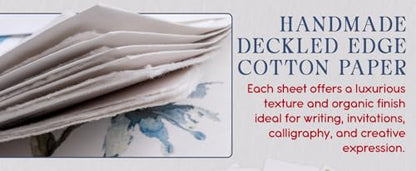 WANDERINGS Handmade Deckle Edge Blank Greeting Cards & Envelopes with Bird Art - 300 GSM Paper– 20 Cards (5 Each of 4 Varieties) for Invitations, Thank Yous, Get Well and Birthday Cards –5" x 7" - color: Bird Art