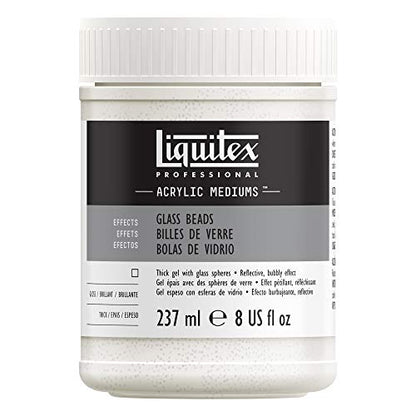 Liquitex Professional Effects Medium, 237ml (8-oz), Glass Beads | High Gloss, Bubbly Effects, Flexible, 100% Acrylic Polymer, Chip/Crack Free on Canvas, Create 3D Effects or Fine Texture - color: Glass Beads, size: 8 Fl Oz (Pack of 1), style: 8-oz