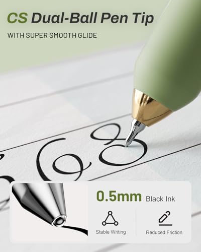 SUNEE Gel Pens, 6 Pack 0.5mm Pens Fine Point Smooth Writing Pens with Quick-Dry Black Ink, Cute Aesthetic School Office Note-Taking Pens for Journaling - Green - color: Green, style: 6 Pack