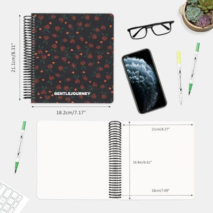 Hardcover Sketchbook,7.2"x8.3"Spiral Bound Drawing Pad,Midnight Roses | 150gsm(92lb)Acid-Free Thick Paper,Blank Art Journal for Adults,Artists&Beginners,Ideal for Sketching,Doodling and Mixed Media - color: midnight roses