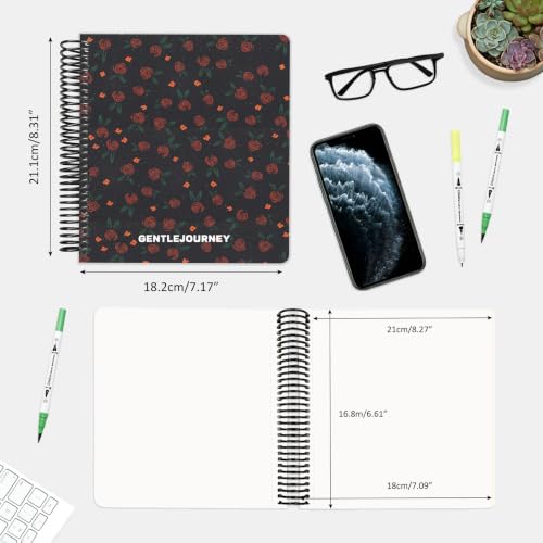 Hardcover Sketchbook,7.2"x8.3"Spiral Bound Drawing Pad,Midnight Roses | 150gsm(92lb)Acid-Free Thick Paper,Blank Art Journal for Adults,Artists&Beginners,Ideal for Sketching,Doodling and Mixed Media - color: midnight roses