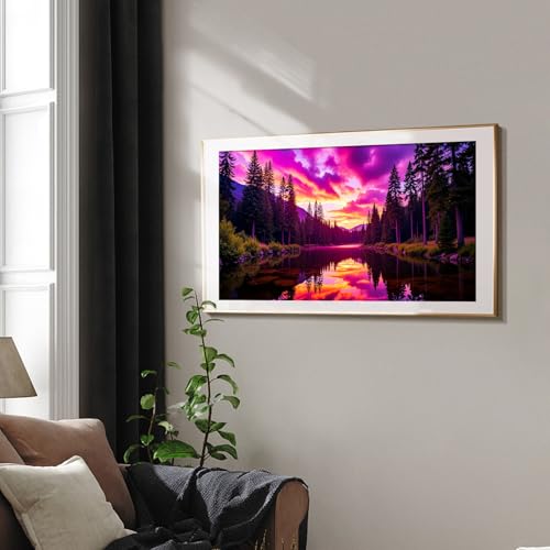 Large Diamond Art Kits for Adults Beginners, Forest Sunset Diamond Art | Landscape Diamond Art Large Size, Large Full Drill Diamond Painting Kits, Gem Art Kits for Wall Decor Gift 27.5 X 15.7 Inch - color: Landscape 018