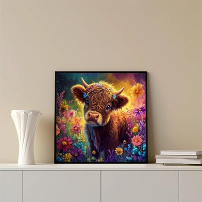 Cow DIY Diamond Art Kits for Adults, Flowers 5D Diamond Painting Kits - color: CM071