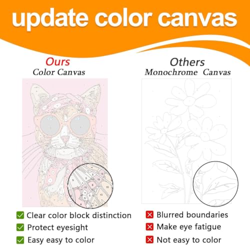 Axquilon 6 Packs Cat Paint by Numbers for Adults Beginners 8x12 Inch - color: PN260519-6P
